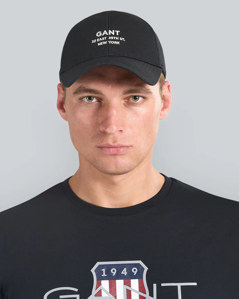 غانت Script Graphic Cap For Men (Grey Melange)