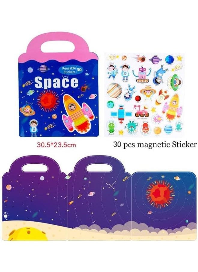 Generic Portable Reusable Magnetic Space Stickers Book  - Image 2