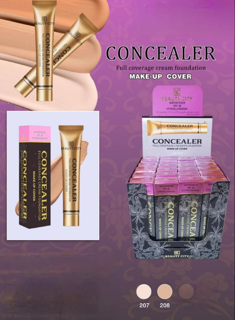 Beauty City Concealer coverage cream foundation waterproof BC208 pure beige  - Image 1