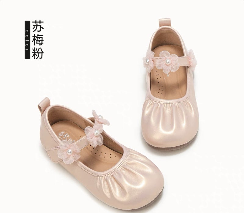 Girls Princess Shoes 2025 Spring Summer Autumn New Childrens Leather Shoes Soft Sole Fragrant Style Genuine Leather Womens Baby Shoes Pink