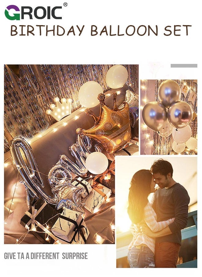 جرويك بالونات عيد ميلاد الحفلة مع مضخة تاج زينة لصالح الأولاد والبنات - Image 3