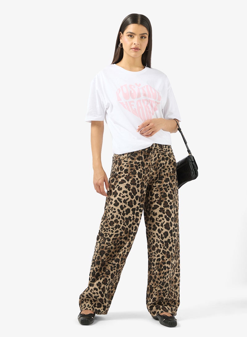 جينجر تيشيرت قطن كبير مطبوع للسفر - Image 4