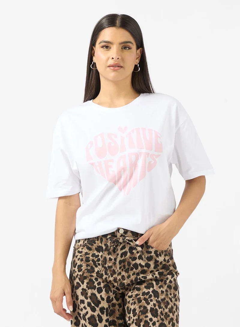 Ginger Cotton Oversize Travel Graphic T-shirt