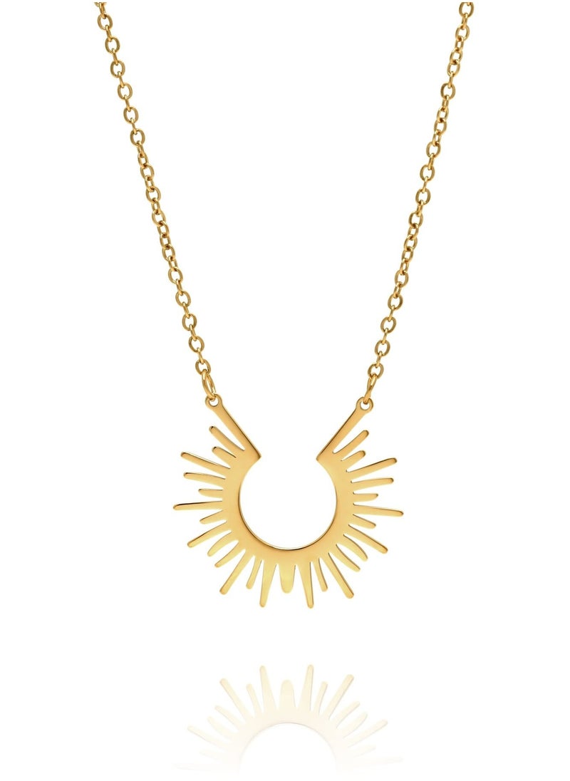 Clé de Lune Sun Ray Pendant Necklace- Gold  - Image 1