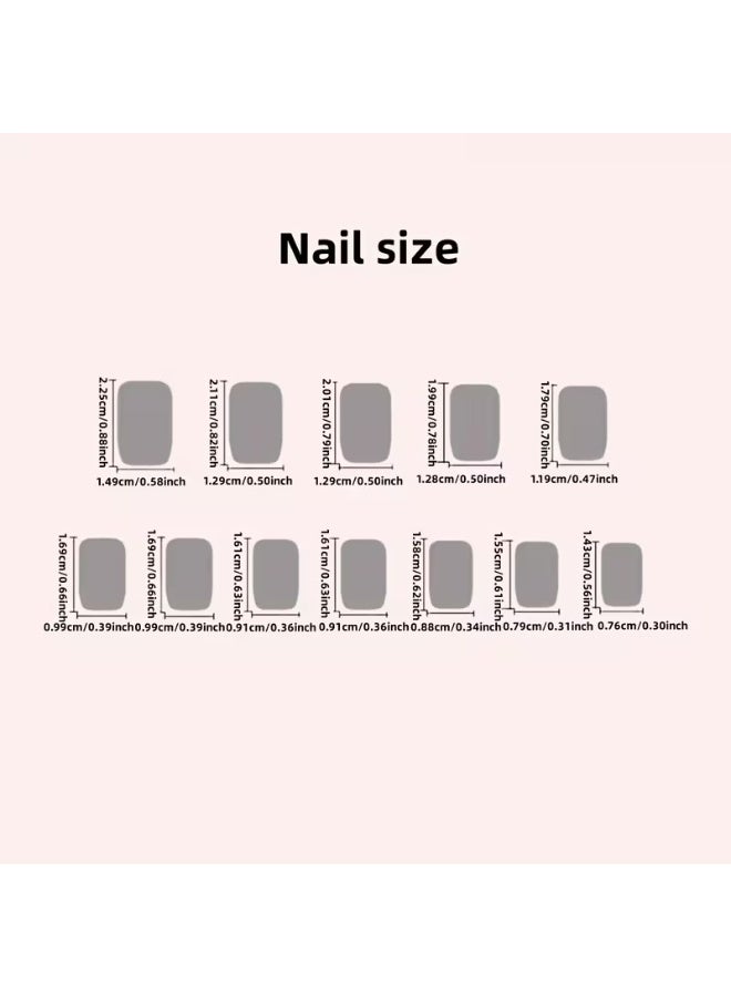 Goolsky Upgrade your look with 24pcs of short European square pink flower gradient design fingernails with jelly glue 1 nail file 1 - Image 4