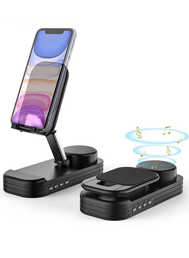 2 IN 1 Phone Stand With Wireless Bluetooth Speaker,For iPhone/Samsung/iPad/Android,Anti-Slip Adjustable Tablet Holder With HD Sound,Portable Bluetooth Spe - Image 1