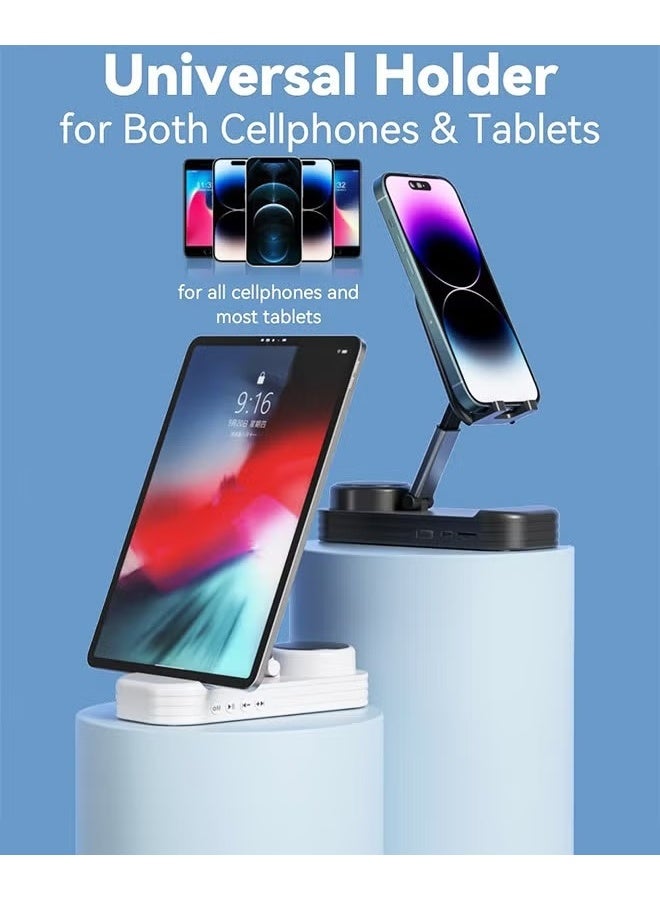 2 IN 1 Phone Stand With Wireless Bluetooth Speaker,For iPhone/Samsung/iPad/Android,Anti-Slip Adjustable Tablet Holder With HD Sound,Portable Bluetooth Spe - Image 2