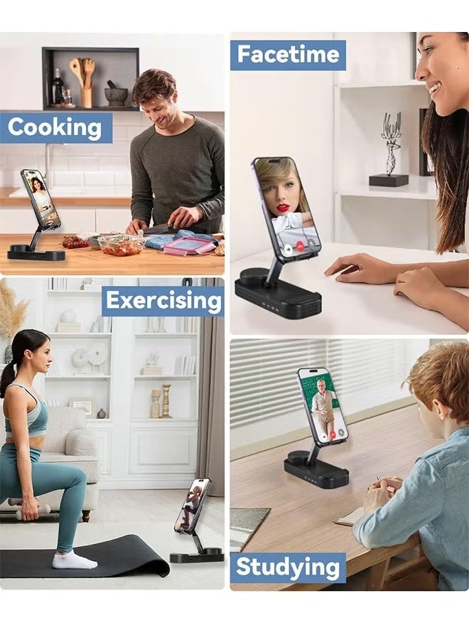 2 IN 1 Phone Stand With Wireless Bluetooth Speaker,For iPhone/Samsung/iPad/Android,Anti-Slip Adjustable Tablet Holder With HD Sound,Portable Bluetooth Spe - Image 5