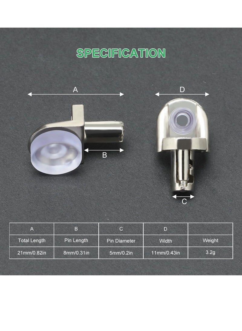30 Pack Shelf Pegs Pins with Silicone Suction Cups 1/5 Inch 5mm Metal Pins Premium Zinc Alloy Material Unique Design Easy to Install  for Adjustable Wood and Glass Shelving Hold Nickel  - Image 4