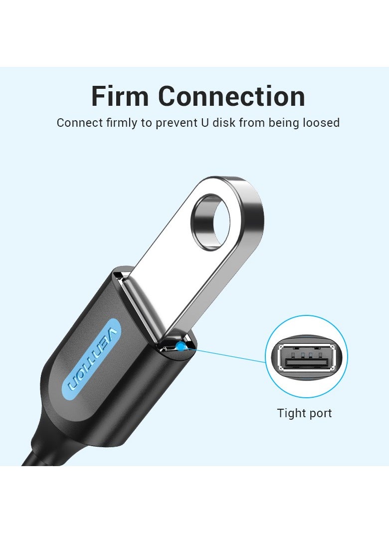 VENTION - Vention USB 2.0 C Male to A Female OTG cable 0.15M Black PVC Type - Image 1