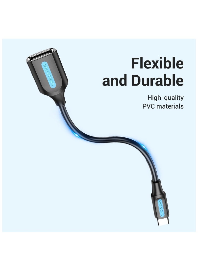 VENTION - Vention USB 2.0 C Male to A Female OTG cable 0.15M Black PVC Type - Image 1