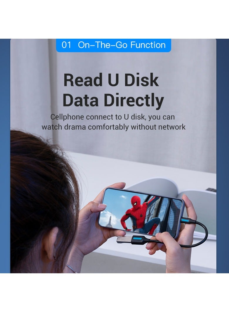 Vention USB 2.0 C Male to A Female OTG cable 0.15M Black PVC Type - Image 4