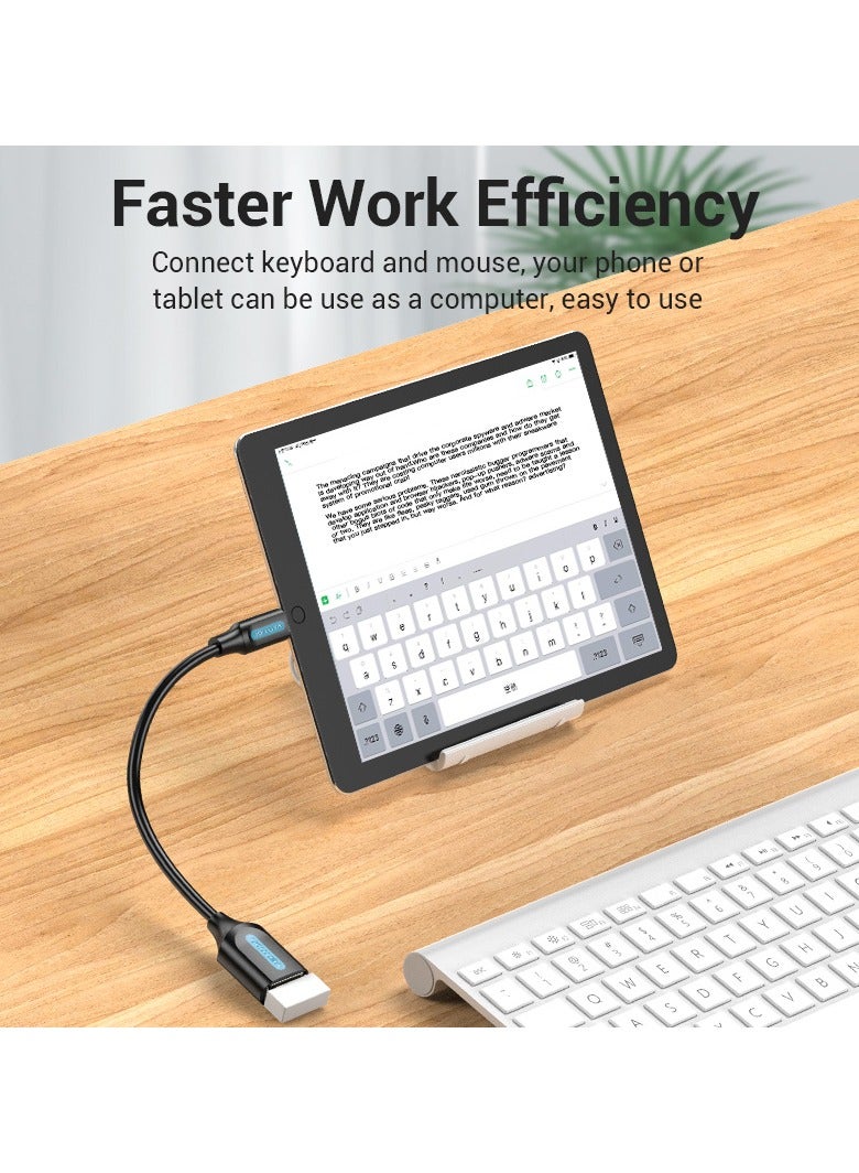 Vention USB 2.0 C Male to A Female OTG cable 0.15M Black PVC Type - Image 5