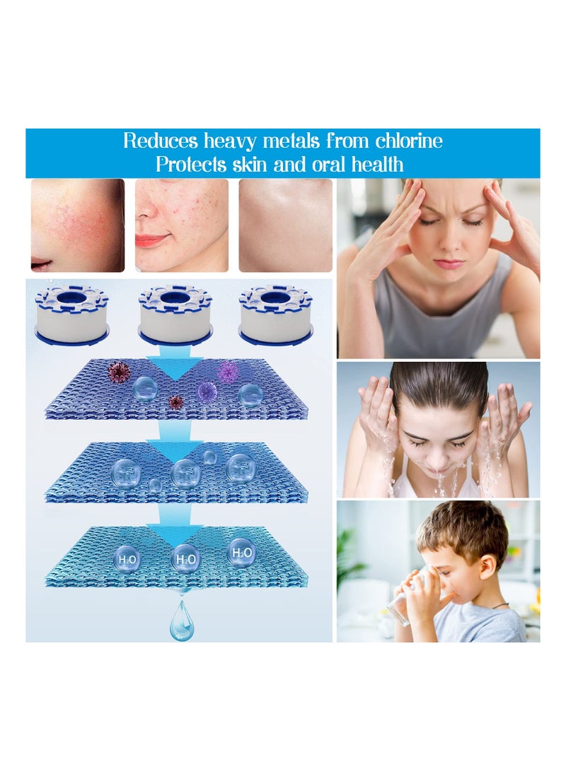 SYOSI 9 عبوة استبدال فلتر ماء الصنبور، استبدالات فلتر ماء للصنبور لمطبخ الحمام مصفاة إزالة الكلور والفلورايد والمعادن الثقيلة والمياه العسرة (بدون غطاء بلاستيكي أزرق) - Image 2
