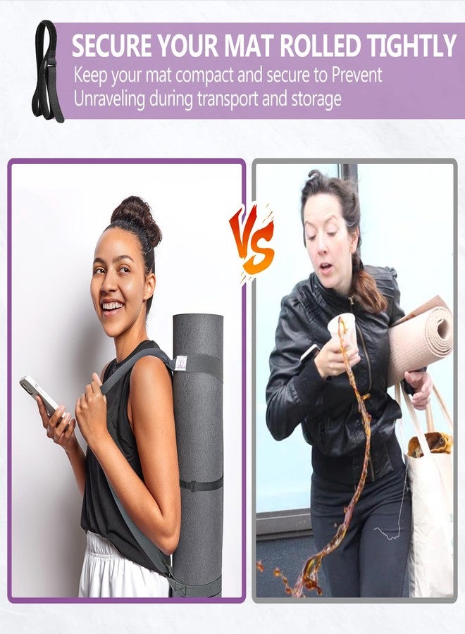 YOGAER Yoga Mat Strap Carrier with Storage - Adjustable Velcro Tie Straps for Easy Carrying & Secure Holding - Universal Fit for All Mats (Classical Grey) - Image 2