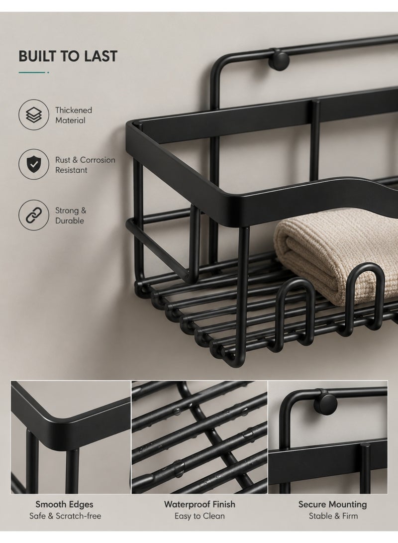 F.A.M.S Wall Storage Shelf Set of 6 | Self-Adhesive Bathroom & Kitchen Organizer | No Drilling Required - Image 2