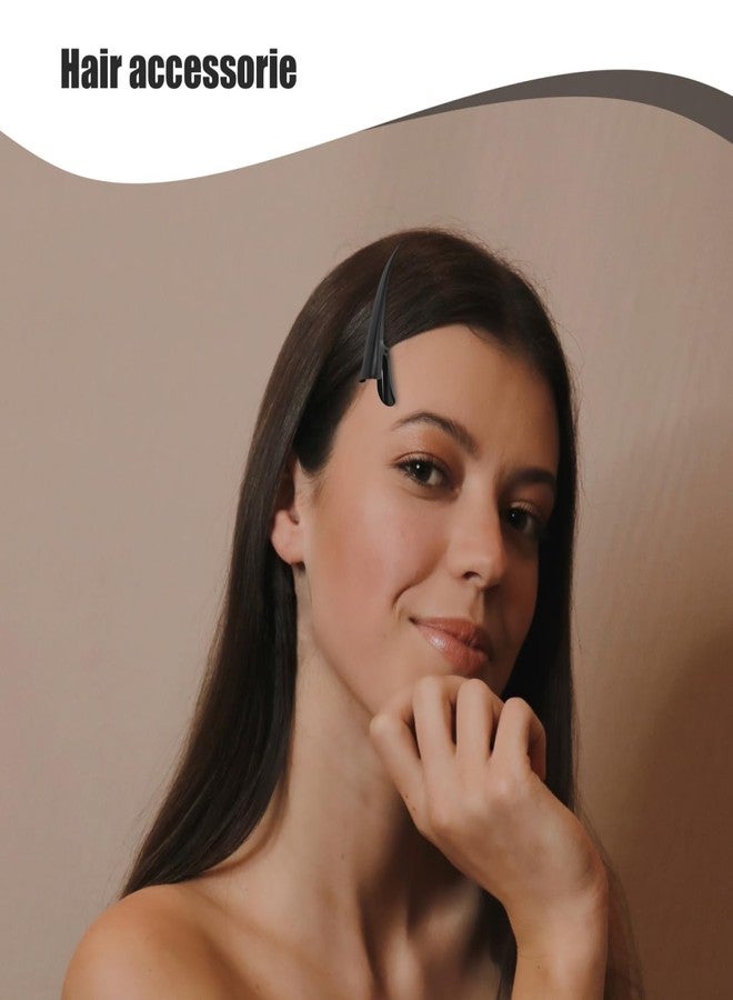 KALLORY 3pcs Alligator Hair Clips Metal Hair Clips Duckbill Hair Clamps Black Hair Barrettes for Women Girls Hair Accessories - Image 2