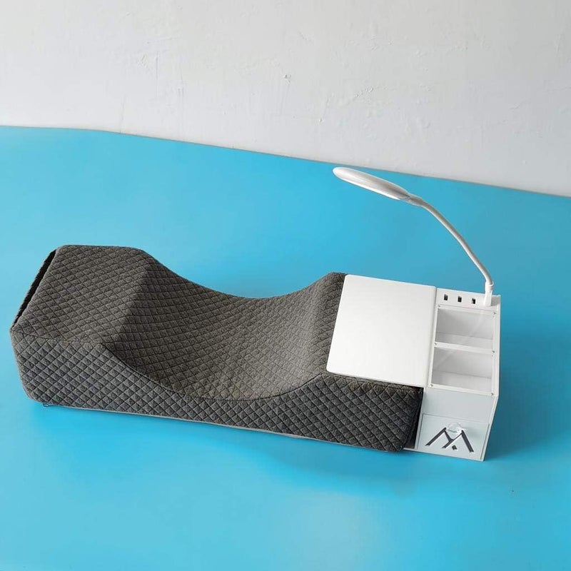 كلاراكو وسادة رموش من إسفنج الذاكرة مع رف، لون رمادي فاتح مخملي، لتثبيت الرموش وتطويلها. - Image 5