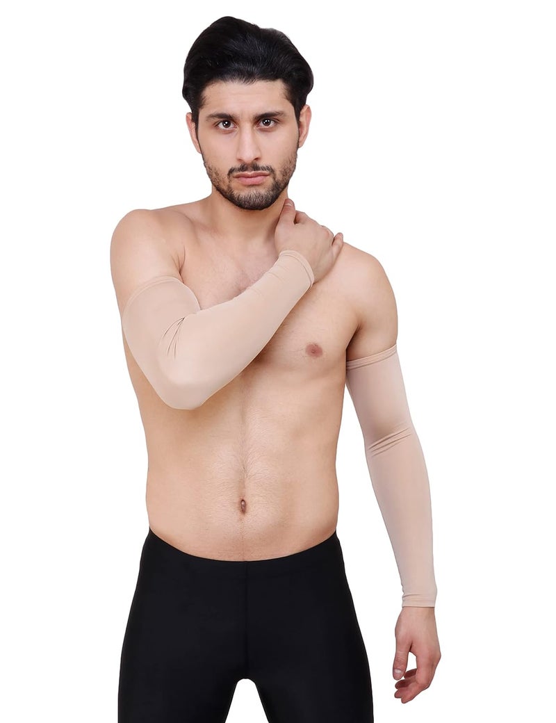 WMX Men and women Sun protection cotton arm sleeve Unisex summer, Winter arm protective Sports cricket, Football rider, Gym sleeves elbow Full cover - Image 3