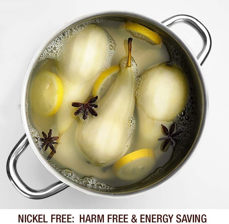 HOMICHEF Stock Pot 8 Quart with Lid Nickel Free Stainless Steel - Mirror Polished Stockpot 8 QT with Lid - HEALTHY COOKWARE Stockpots 8 Quart - Soup Pot for Induction Cooktop - Image 3