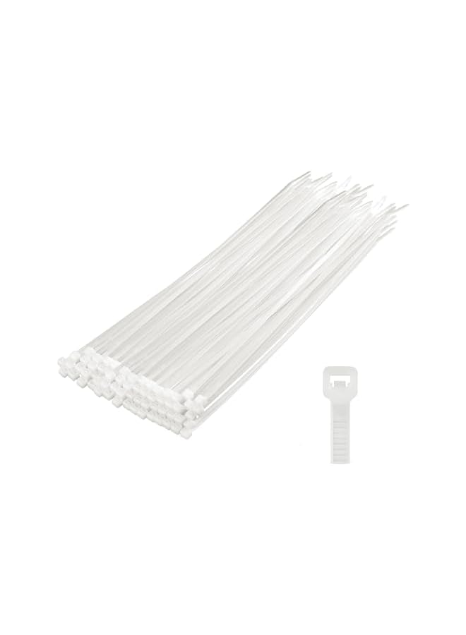 PROMASS White Cable Ties,(250mm x 3.6mm), [Pack of 100], 8" Tensile Strength 18Kg(40lbs) Nylon Zip Ties, Multi-Purpose Plastic Tie Wraps, Secure Self-Locking Mechanism, for Home, Garden, Office and DIY - Image 2