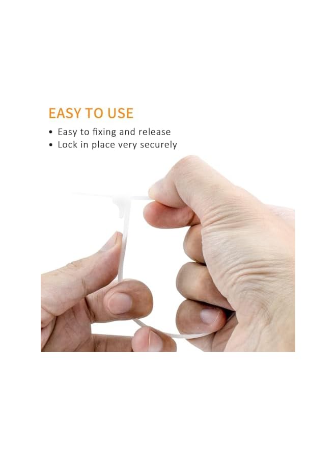 PROMASS White Cable Ties,(250mm x 3.6mm), [Pack of 100], 8" Tensile Strength 18Kg(40lbs) Nylon Zip Ties, Multi-Purpose Plastic Tie Wraps, Secure Self-Locking Mechanism, for Home, Garden, Office and DIY - Image 3