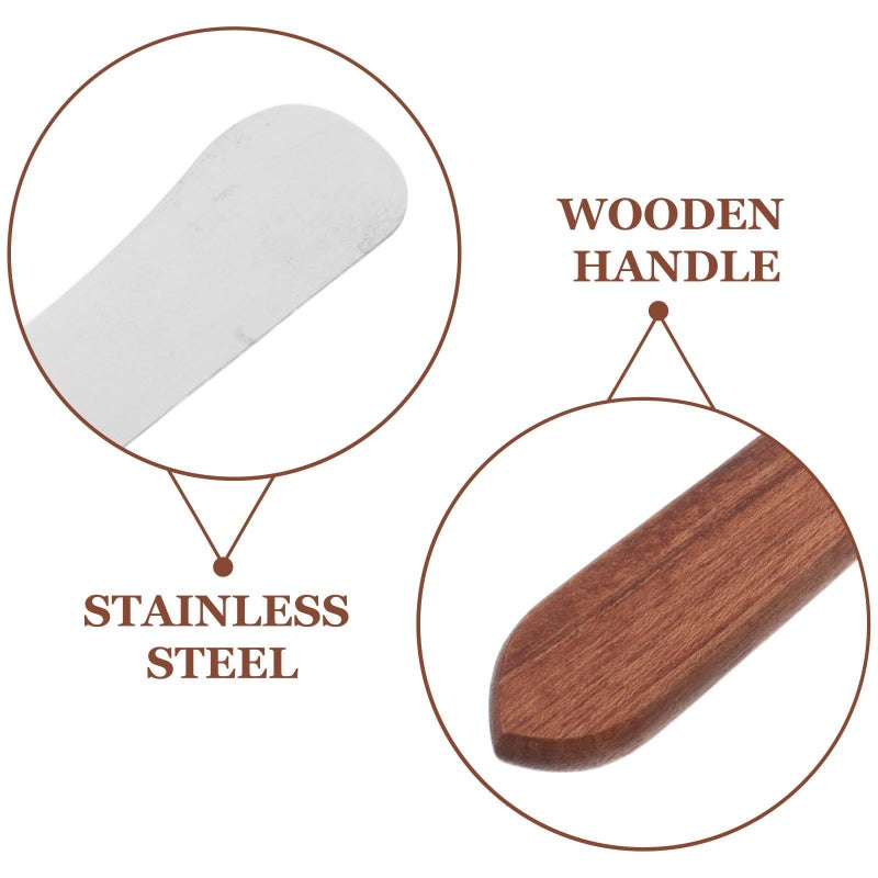 Stainless Steel Wax Spatula With Wooden Handle for Home Hair Removal - Image 4