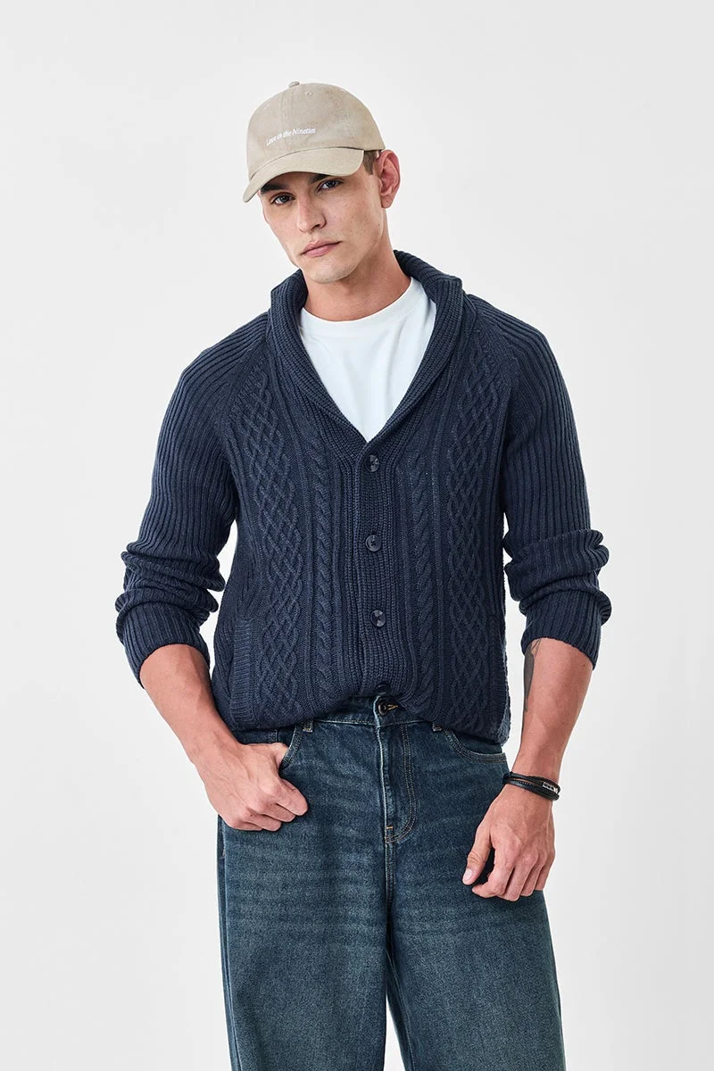 سنيتش كارديجان بياقة كلاسيكية محبوكة