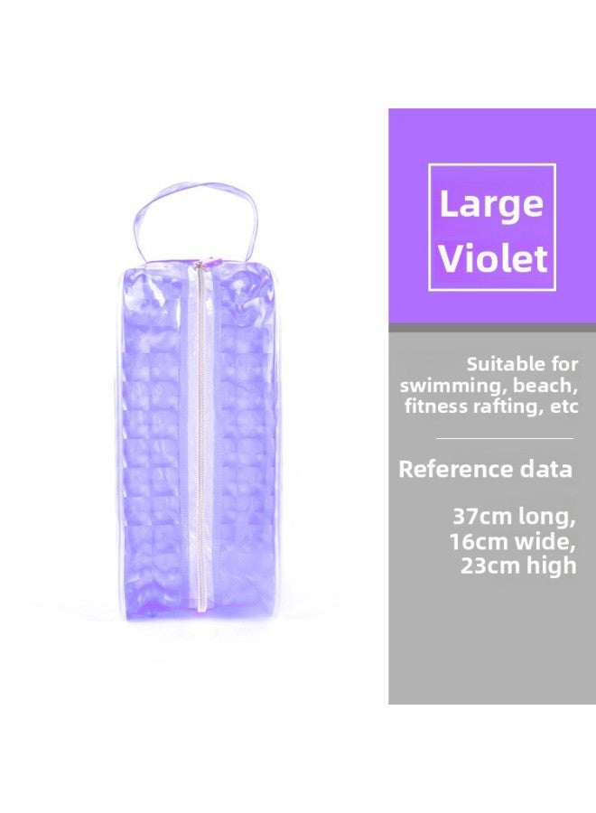 Generic EVA Waterproof Swimming Bag Waterproof Bag Holiday Beach Bag Drifting Bag Storage Bag Washing Bag Fitness Bag-Color:Cat's Eye Pattern Purple-large  - Image 1