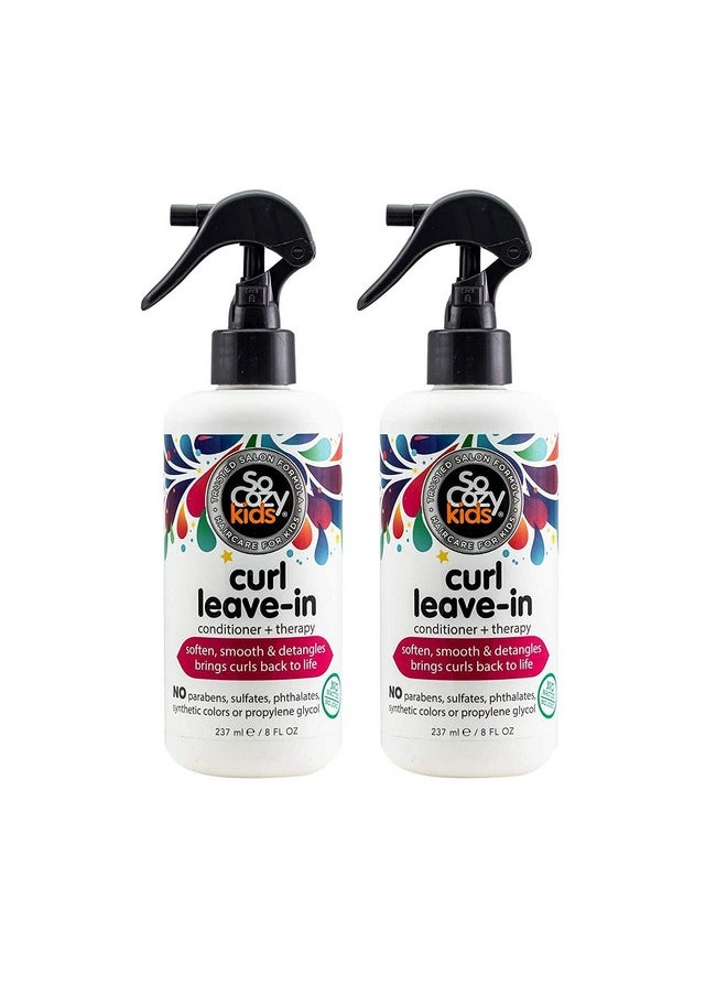 SO COZY Curl Spray Leavein Conditioner For Kids Hair Detangles And Restores Curls No Parabens Sulfates Synthetic Colors Or Dyesjojoba Oilolive Oil & Vitamin B5Sweetpeawhite8 Fl Oz (Pack Of 2)  - Image 1