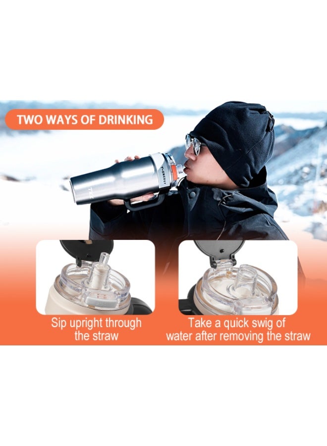 TKK 1200ml 316 Stainless Steel Water Bottle with Ceramic Coating | Black Silver - Image 3