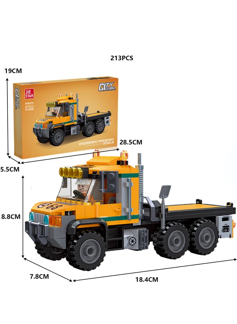 Children's Self-assembled Engineering Car Boy Small Building Block Toy Model(Engineering Transport Vehicle 213PCS)  - Image 2
