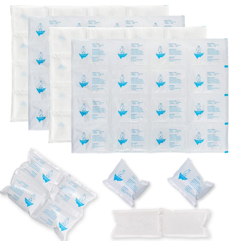 Auzpfrum Ice Packs for Shipping Coolers Dry Ice Sheets for Transporting Frozen Food Long Lasting Cold Pack for Lunch Bags 4 Sheets x 16 Cells