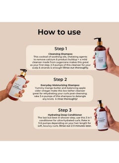 Fix My Curls Wash Day Trio | Cleansing & Moisturizing Shampoo, Hydrating Deep Conditioner | Silicone & Sulphate Free | For Curly, Wavy Hair| 100Ml Each  - Image 2