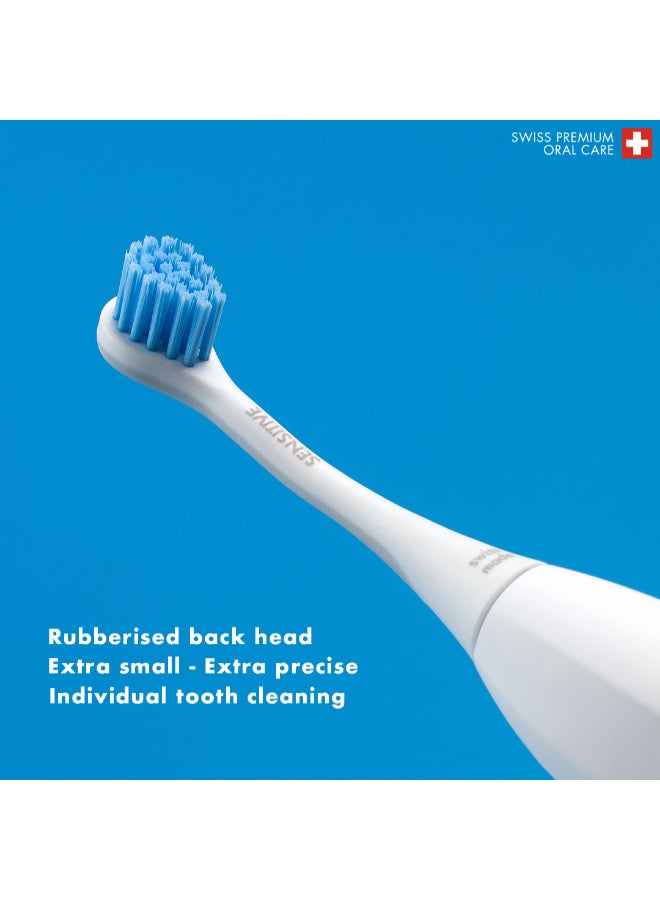 CURAPROX Hydrosonic Sensitive Brush Heads, Duo-Pack – New Ultra-Gentle Replacement Heads for Sonic Toothbrush, Blue/Orange - Image 3