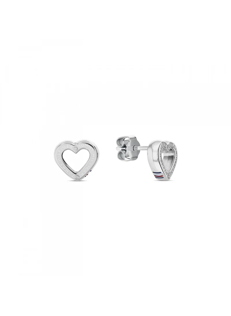 تومي هيلفيغر Toggle Heart Hoop Earrings