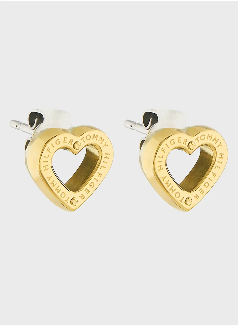 TOMMY HILFIGER Toggle Heart Hoop Earrings