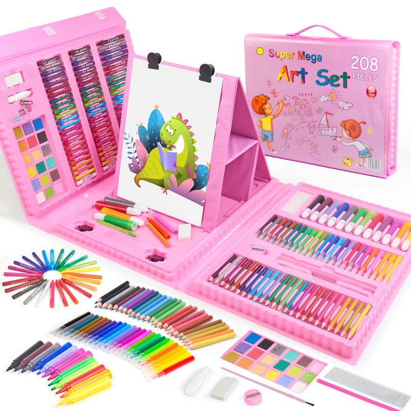 TOMMYHOME Drawing Kit 208PCS Deluxe Colouring Art Set for Kids 6 12 Drawing and Painting Set with Watercolour Drawing Colouring Pencils for Children Kid Girls Boys - Image 1