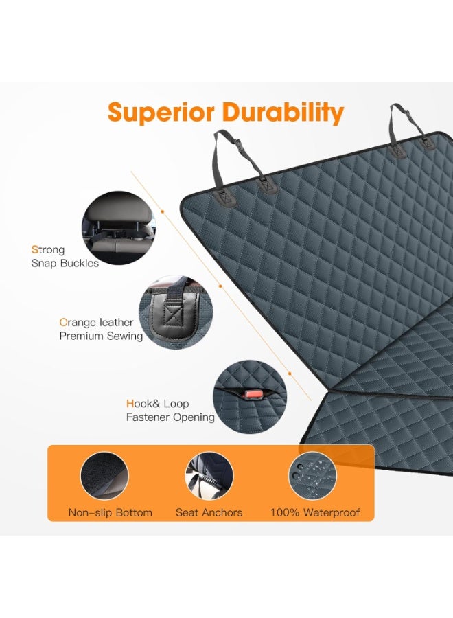Dog Car Seat Cover for Back Seat, Waterproof, Scratchproof & Anti-slip, Universal Fit for Car, Truck, SUV, Grey - Image 2