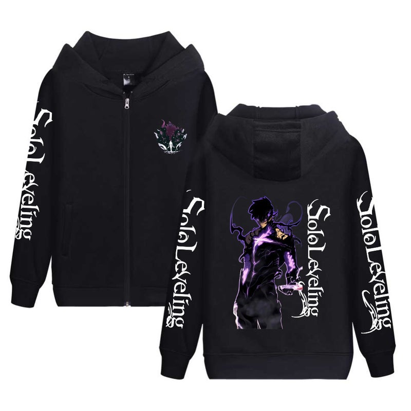 Japanese Anime I'M The Only One Leveling Solo Leveling Printed Sweatshirt Hoodie Top Zipper Jacket - Image 1