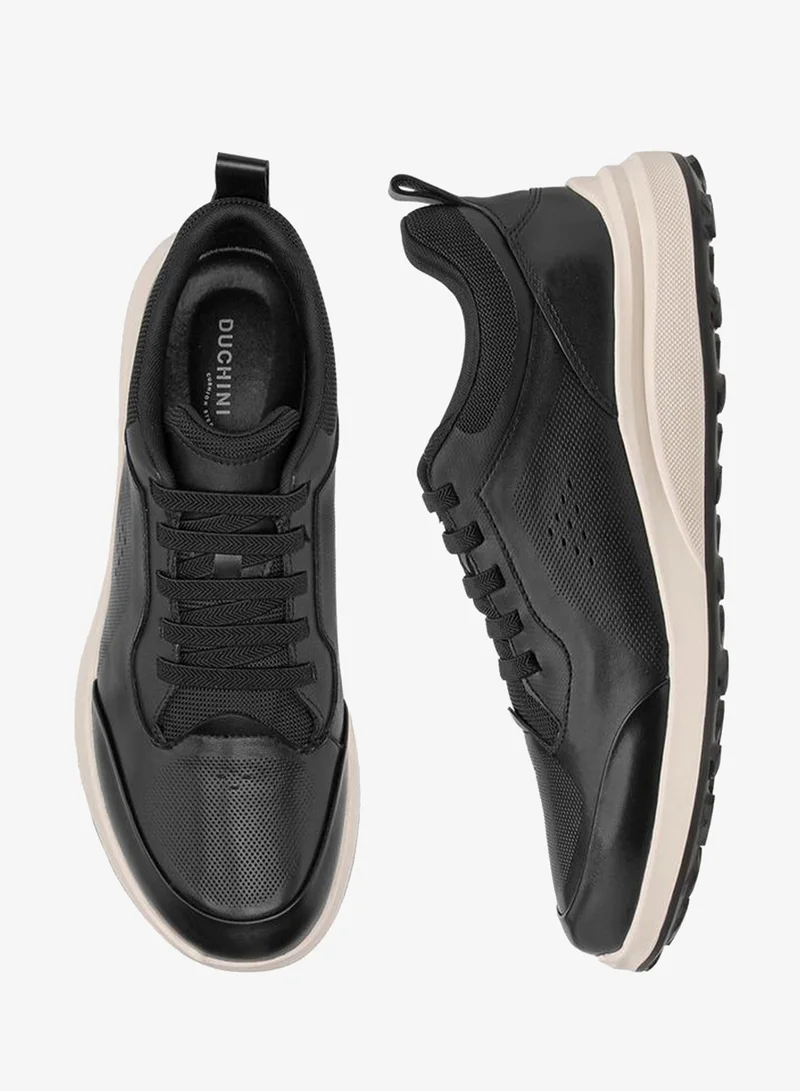 DUCHINI Men Perforated Leather Sneakers