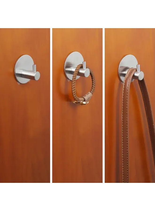 Heavy Duty Stainless Steel Wall Hooks Self Adhesive No Drill Hanging For Bathrobe Towel - Image 3