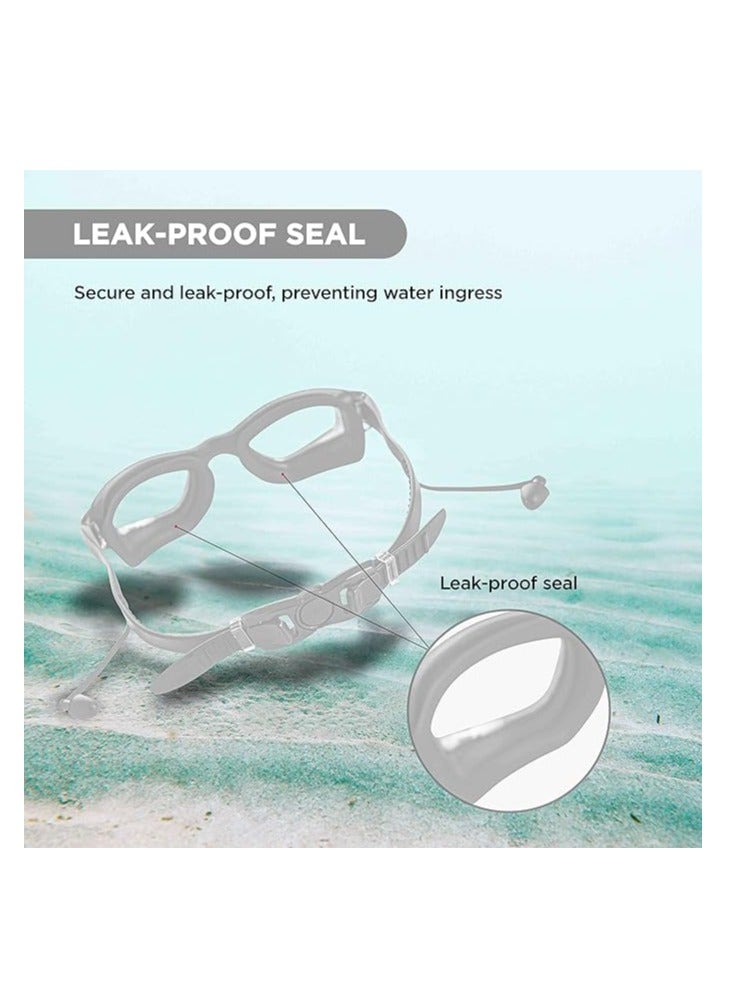 ENDLESS  EL1005 Stylish Swimming Goggle with Anti-Fog and UV Protection | Material : Silicon, PU | Attached Ear Buds and Adjustable Strap | Soft Silicone Gasket for Leak Proof | With Hard Case - Image 4