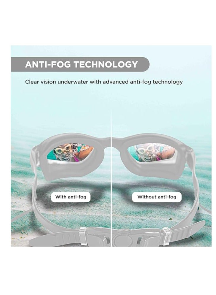 ENDLESS  EL1005 Stylish Swimming Goggle with Anti-Fog and UV Protection | Material : Silicon, PU | Attached Ear Buds and Adjustable Strap | Soft Silicone Gasket for Leak Proof | With Hard Case - Image 5