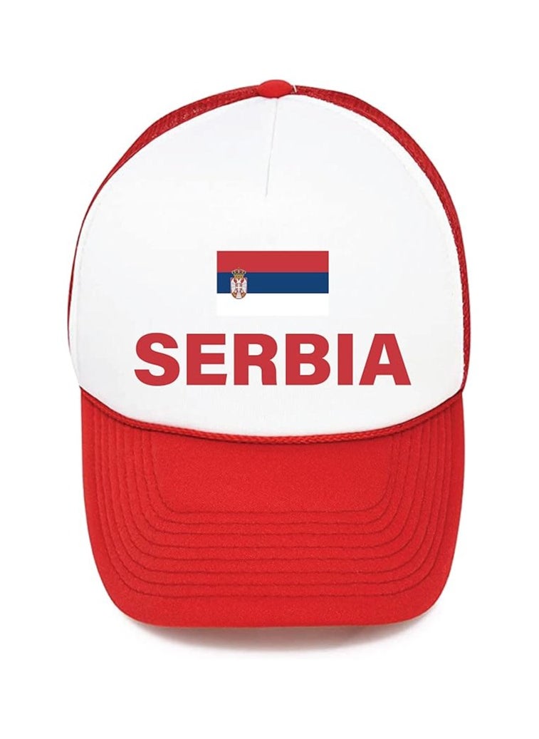 PRINTSHOP4ME Serbia Sports Cap With Adjustment Plastic Snap Closure For Men And Women  - Image 1