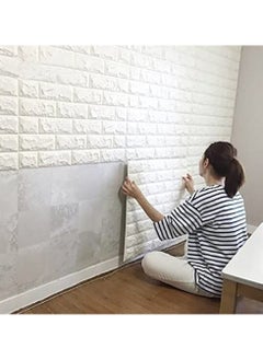 LINGWEI 10pcs 3D Wall Sticker Self Adhesive Wall Panels Waterproof PE Foam White Wallpaper For Living Room TV Wall and Home Decor  - Image 1