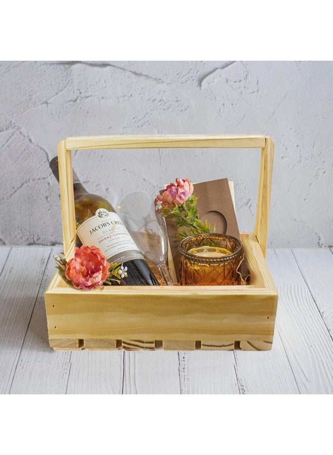 Timberz سلة هدايا خشبية من تيمبرز مع مقبض | سلة خشبية لحزمة الهدايا، سلة تعبئة خشبية مصنوعة يدويًا | سلة هدايا للزفاف، أعياد الميلاد والمناسبات الخاصة (سلة مربعة) (كبيرة جدًا) - Image 5