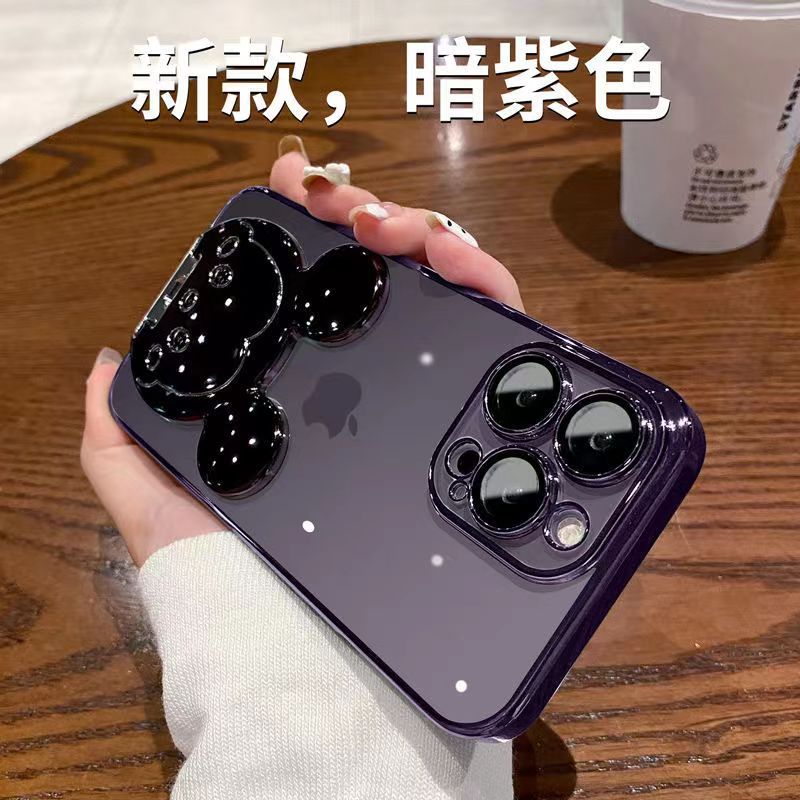 Iphone16 Cartoon Ring Bracket For Apple 15Promax Phone Case 13/14 Electroplated Protective Cover - Image 2