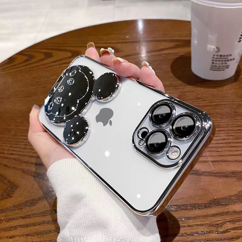 Iphone16 Cartoon Ring Bracket For Apple 15Promax Phone Case 13/14 Electroplated Protective Cover - Image 3