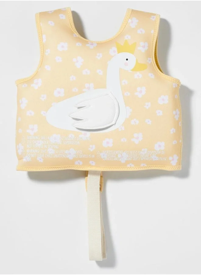 SUNNY LIFE Kids Swim Vest – Princess Swan Edition | Ages 3–6 | Learn-to-Swim Aid | Comfortable Float Vest for Toddlers | Water Safety Gear for Pool & Beach
